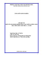 SKKN một số biện pháp chỉ đạo giáo viên làm tốt công tác quản lý nhóm  lớp ở trường MN 