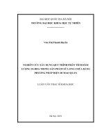 Nghiên cứu xây dựng quy trình phân tích hàm lượng 10 HDA trong sản phẩm sữa ong chúa bằng phương pháp điện di mao quản 