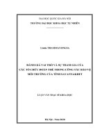 Đánh giá vai trò và sự tham gia của các tổ chức đoàn thể trong công tác bảo vệ môi trường của tỉnh savannakhet 