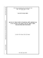 Quản lý nhà nước về khám, chữa bệnh tại các cơ sở y tế công lập từ thực tiễn thành phố hồ chí minh