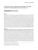 Ứng dụng của chụp cộng hưởng từ (MRI) tuyến vú trong bệnh lý ung thư vú