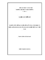 Luận án Tiến sĩ Quản trị kinh doanh: Nghiên cứu mối quan hệ giữa kỹ năng lãnh đạo và hiệu quả kinh doanh của doanh nghiệp dệt may Việt Nam