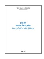 DANH MỤC ĐỊA DANH TỈNH CAO BẰNGPHỤC VỤ CÔNG TÁC THÀNH LẬP BẢN ĐỒ