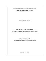 Thi hành án hành chính từ thực tiễn thành phố hồ chí minh