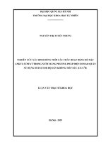 Nghiên cứu xác định đồng thời các chất hoạt động bề mặt ankyl sunfat trong nước bằng phương pháp điện di mao quản sử dụng detector độ dẫn không tiếp xúc (CE c4d) 