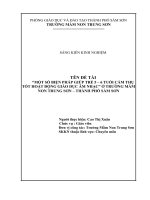 SKKN một số biện pháp giúp trẻ 5 6 tuổi cảm thụ tốt hoạt động giáo dục âm nhạc ở trường MN trung sơn 