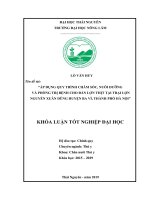 Áp dụng quy trình chăm sóc, nuôi dưỡng và phòng trị bệnh cho đàn lợn thịt tại trại lợn nguyễn xuân dũng, huyện ba vì, thành phố hà nội 