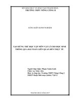 TẠO HỨNG THÚ học tập môn vật lí CHO học SINH THÔNG QUA bài TOÁN LIÊN QUAN đến THỰC tế 