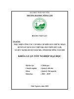 Thực hiện công tác cấp đổi, cấp mới giấy chứng nhận quyền sử dụng đất trên địa bàn thôn đức lợi, xã đức mạnh, huyện đắk mil, tỉnh đắk nông 