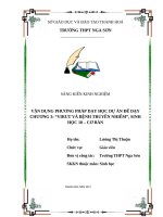 Vận dụng phương pháp dạy học dự án để dạy chương 3 virut và bệnh truyền nhiễm, sinh học 10 – cơ bản 