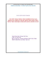 SKKN tổ chức hoạt động trải nghiệm sáng tạo thông qua HĐNGLL để hệ thống hóa kiến thức tiếng việt cho học sinh lớp 6 bằng sơ đồ tư duy 