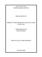 Nghiên cứu mối liên hệ giữa kế toán và thuế ở việt nam