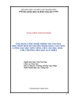 SKKN UDCNTT vào dạy kể chuyện lớp 2 nhằm nâng cao chất lượng dạy học phân môn kể chuyện 