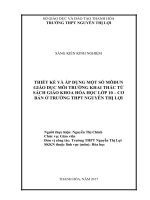 Thiết kế và áp dụng một số môđun giáo dục môi trường khai thác từ sách giáo khoa hóa học lớp 10 – cơ bản ở trường THPT nguyễn thị lợi 