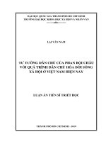 Tư tưởng dân chủ của phan bội châu với quá trình dân chủ hóa đời sống xã hội ở việt nam hiện nay