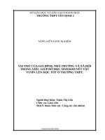 SKKN VAI TRÒ của GIA ĐÌNH, NHÀ TRƯỜNG và xã hội TRONG VIỆC GIÚP đỡ học SINH KHUYẾT tật vươn lên học tốt ở TRƯỜNG THPT  