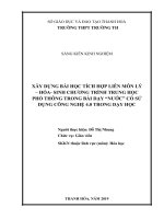 SKKN xây dựng bài học tích hợp liên môn lý  hóa  sinh chương trình trung học phổ thông trong bài dạy nước có sử dụng 