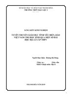SKKN tuyên truyền giáo dục tình yêu biển, hải đảo cho học sinh qua một số bài học môn địa lí cấp THPT 