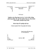 Nghiên cứu tổng hợp xúc tác Fe2O3 - SiO2 bằng phương pháp Sol-gel cho phản ứng oxi hoá hoàn toàn thuốc nhuộm hoạt tính