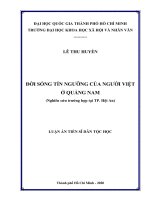 Đời sống tín ngưỡng của người việt ở quảng nam (nghiên cứu trường hợp ở hội an)
