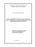 SKKN tư DUY hệ THỐNG về HOÁN vị GEN góp PHẦN NÂNG CAO HIỆU QUẢ GIẢNG dạy môn SINH 12 tại TRƯỜNG THPT THẠCH THÀNH 3 