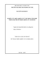 Tóm tắt Luận án tiến sĩ Kỹ thuật: Nghiên cứu hệ điều khiển ổ từ chủ động tích hợp trong hệ truyền động động cơ bánh đà