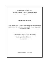 Tóm tắt luận án Tiến sĩ Kinh tế: Nâng cao chất lượng tăng trưởng trên địa bàn thành phố Hồ Chí Minh trong bối cảnh thực hiện cơ chế đặc thù