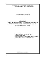 Some methods to help grade 12a4 students at thach thanh iii high school learn english idioms well 