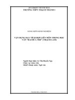 SKKN vận dụng dạy tích hợp liên môn trong tiết đọc văn hai đứa trẻ ( thạch lam) 