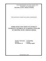 Some effective ways to attract students interest in learning english at thuong xuan 2 high school 