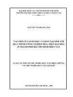 Vai trò của giáo dục và đào tạo đối với quá trình công nghiệp hóa, hiện đại hóa ở thành phố hồ chí minh hiện nay  