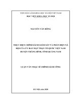 THỰC HIỆN CHÍNH SÁCH GIÁM SÁT VÀ PHẢN BIỆN XÃ HỘI CỦA ỦY BAN MẶT TRẬN TỔ QUỐC VIỆT NAM HUYỆN THĂNG BÌNH, TỈNH QUẢNG NAM