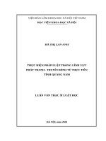 THỰC HIỆN PHÁP LUẬT TRONG LĨNH vực PHÁT THANH   TRUYỀN HÌNH từ THỰC TIỄN TỈNH QUẢNG NAM 