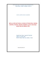 SKKN rèn LUYỆN kĩ NĂNG cơ bản về PHƯƠNG TRÌNH ĐƯỜNG THẲNG TRONG KHÔNG GIAN CHO học SINH TRUNG BÌNH, yếu  