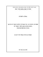 quản lý nhà nước về trật tự, an toàn, xã hội từ thực tiễn quận hải châu, thành phố đà nẵng 