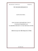 Tóm tắt luận án Tiến sĩ Quản lý công: Nâng cao chất lượng kiểm tra và xử lý văn bản quy phạm pháp luật của hội đồng nhân dân và Uỷ ban nhân dân cấp tỉnh
