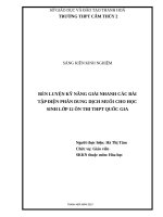 SKKN rèn LUYỆN kỹ NĂNG GIẢI NHANH các bài tập điện PHÂN DUNG DỊCH MUỐI CHO học SINH lớp 12 ôn THI THPT QUỐC GIA 