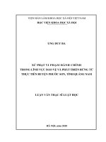 XỬ PHẠT VI PHẠM HÀNH CHÍNH TRONG LĨNH vực bảo vệ và PHÁT TRIỂN RỪNG từ THỰC TIỄN HUYỆN PHƯỚC sơn, TỈNH QUẢNG NAM 
