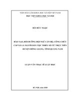 ĐÀO tạo, bồi DƯỠNG đội NGŨ cán bộ, CÔNG CHỨC cấp xã là NGƯỜI dân tộc THIỂU số từ THỰC TIỄN HUYỆN ĐÔNG GIANG, TỈNH QUẢNG NAM 