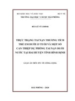 Thực trạng tai nạn thương tích trẻ em dưới 15 tuổi và một số can thiệp dự phòng tai nạn đuối nước tại hai huyện ở tỉnh bình định 
