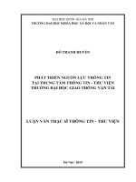 Luận văn phát triển nguồn lực thông tin tại trung tâm thông tin   thư viện trường đại học giao thông vận tải​ 