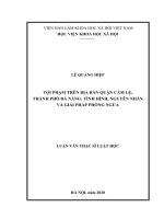 Tội vi phạm quy định về tham gia giao thông đường bộ trên địa bàn quận cẩm lệ, thành phố đà nẵng tình hình, nguyên nhân và điều kiện phòng ngừa