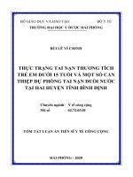 Thực trạng tai nạn thương tích trẻ em dưới 15 tuổi và một số can thiệp dự phòng tai nạn đuối nước tại hai huyện ở tỉnh bình định (tt) 