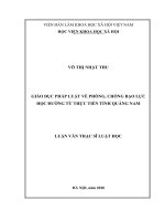 GIÁO DỤC PHÁP LUẬT VỀ PHÒNG, CHỐNG BẠO LỰC HỌC ĐƯỜNG TỪ THỰC TIỄN TỈNH QUẢNG NAM