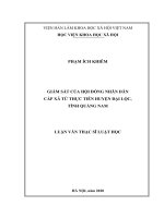 GIÁM SÁT CỦA HỘI ĐỒNG NHÂN DÂN CẤP XÃ TỪ THỰC TIỄN HUYỆN ĐẠI LỘC, TỈNH QUẢNG NAM