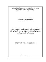 THỰC HIỆN PHÁP LUẬT về bảo TRỢ xã hội từ THỰC TIỄN QUẬN hải CHÂU, THÀNH PHỐ đà NẴNG 