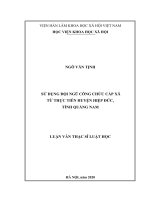 SỬ DỤNG đội NGŨ CÔNG CHỨC cấp xã từ THỰC TIỄN HUYỆN HIỆP đức, TỈNH QUẢNG NAM 