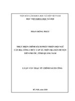 THỰC HIỆN CHÍNH SÁCH PHÁT TRIỂN ĐỘI NGŨ CÁN BỘ, CÔNG CHỨC CẤP XÃ TRÊN ĐỊA BÀN HUYỆN TIÊN PHƯỚC, TỈNH QUẢNG NAM