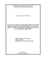 SKKN sử dụng kỹ thuật mảnh ghép trong dạy học bài 45 “ sinh sản hữu tính ở động vật”   sinh học 11 nhằm phát triển một số năng lực cho HS THPT 