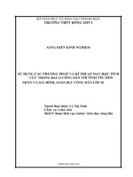 SKKN sử DỤNG các PHƯƠNG PHÁP và kĩ THUẬT dạy học TÍCH cực TRONG bài 12 CÔNG dân với TÌNH yêu hôn NHÂN và GIA ĐÌNH, GIÁO dục CÔNG dân lớp 10 